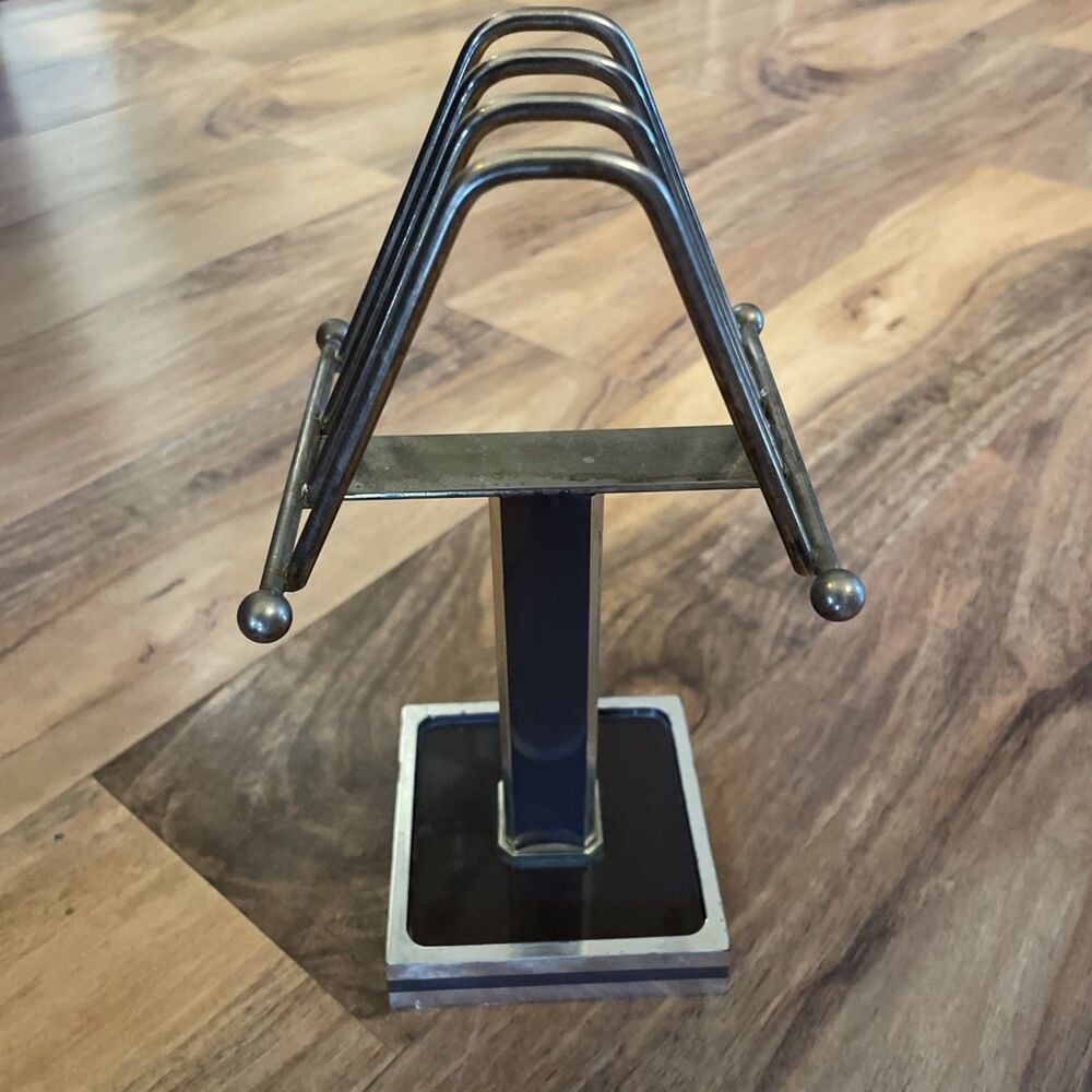 Vintage MCM Cocktail Napkin Toast Mail Holder Caddie Creations Metal Plastic